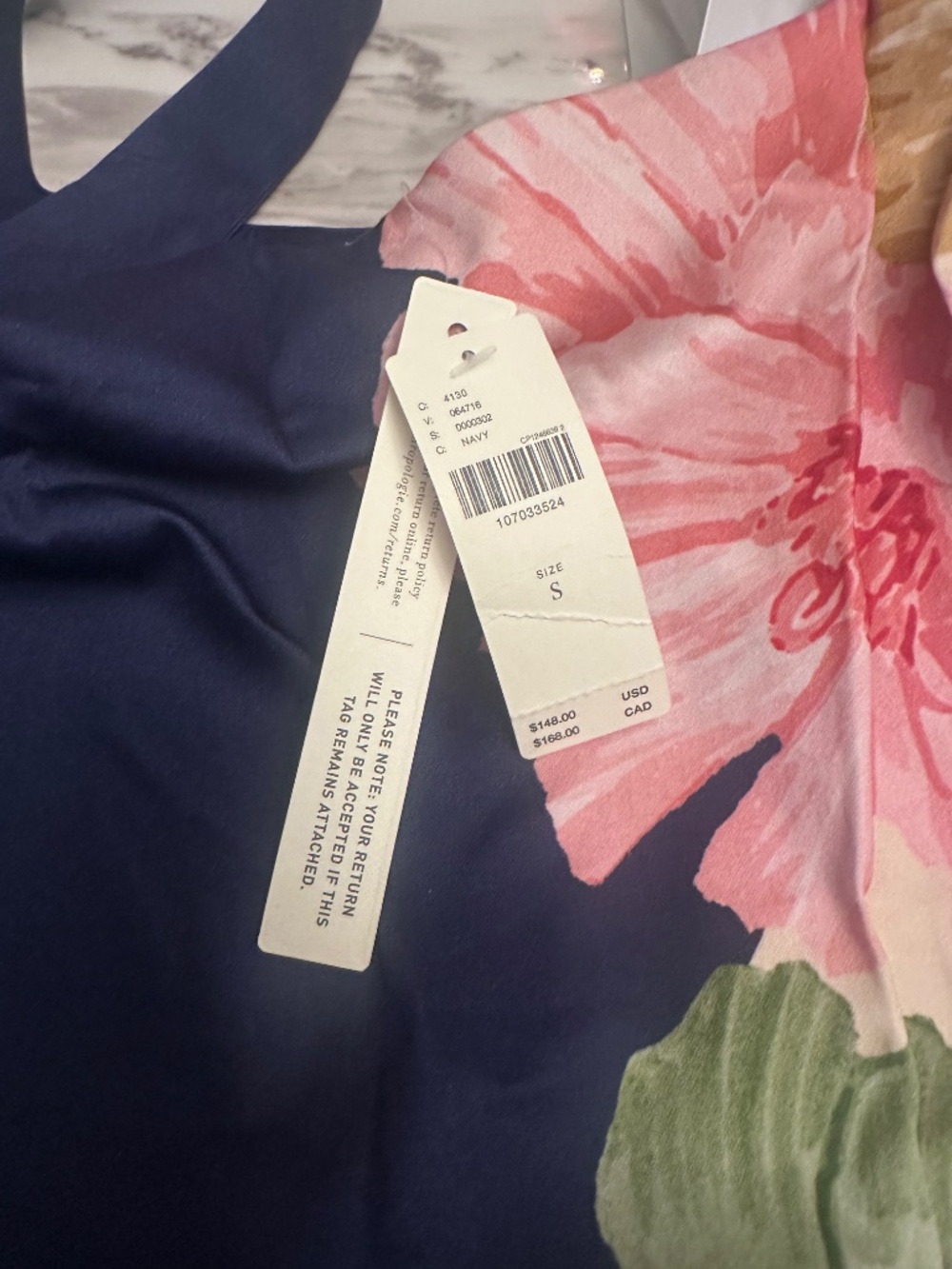 Maeve Square-Neck Navy Floral Mini Dress - NWT - Size S - Navy with Floral - Picture 4 of 5